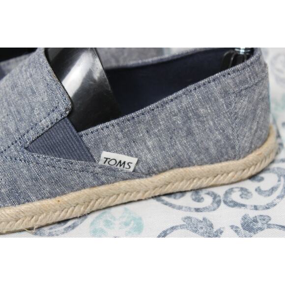 TOMS Womens Redondo Navy‎ Slub Chambray Slip-on Size 5.5 - Picture 2 of 9